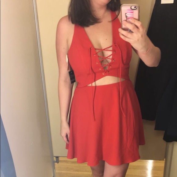 NBD X Naven Twins Beyond Love Lace Up Mini Dress - Picture 2 of 8